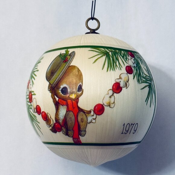 Hallmark Vintage 1979 Satin Ornament Spencer Sparrow Celebrating Keepsake - Picture 2 of 9